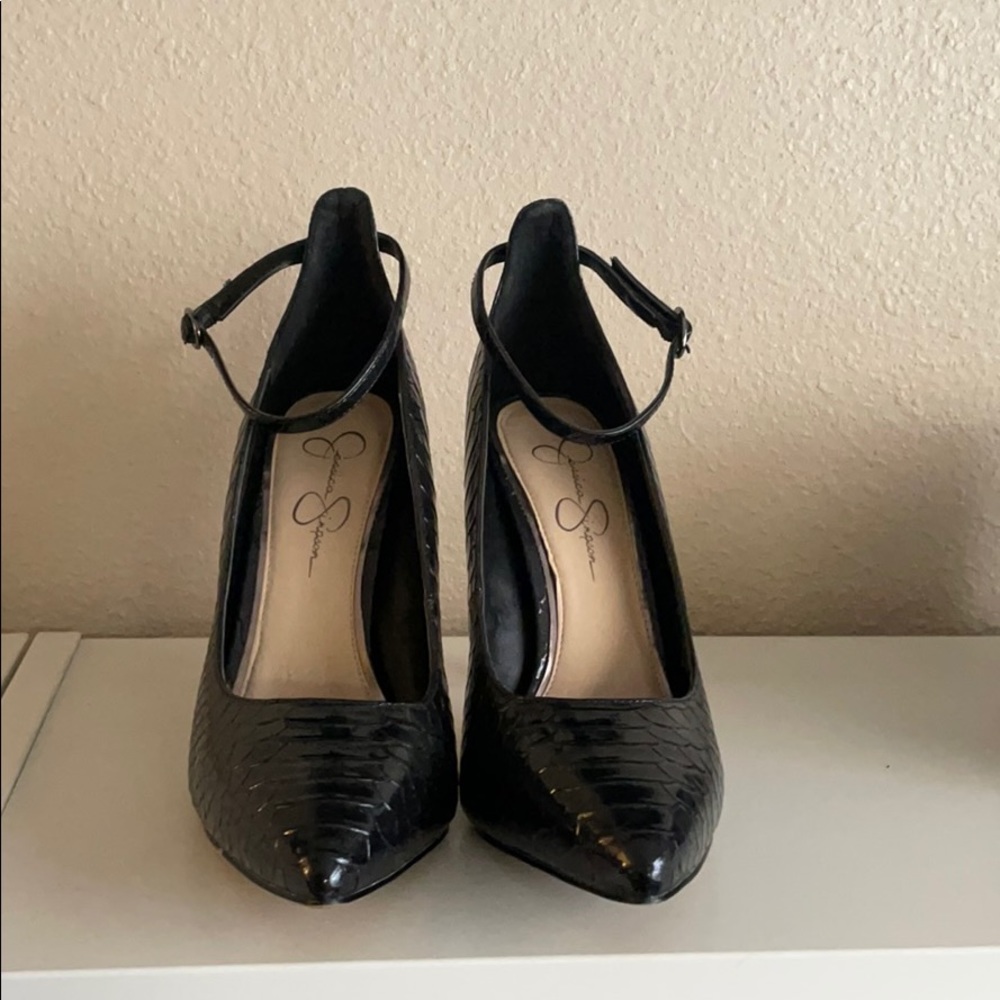 Jessica Simpson pumps with ankle strap